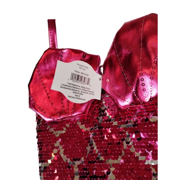 Fuchsia Sequin Mermaid Tail Christmas Holiday Stocking New - Picture 3 of 4